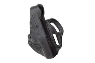 DeSantis Thumb Break Scabbard Holster for Glock Glock 17/22/31 features black leather construction